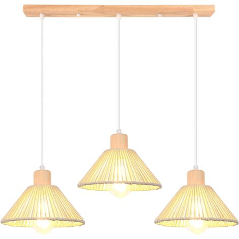 Suspension Plafonnière Vintage 3 Lumières - Culots E27 - Nécessite Ampoules - Neuf
