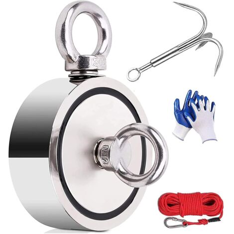 Aimant Néodyme SENSEI 600 Kg Ø120 Mm N52 – Puissant Avec Anneau Pour Levage & Pêche Magnétique