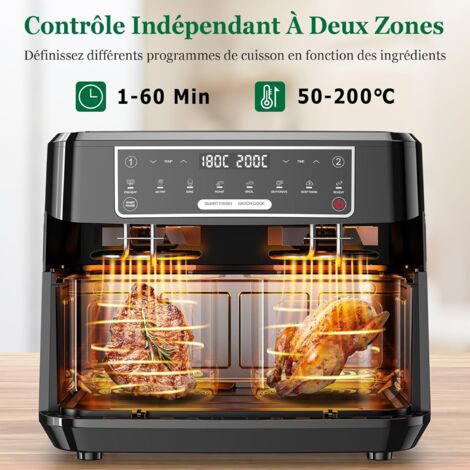 Friteuse Electrique Sans Huile COSORI - Dual Blaze Twinfry Chef Edition Capacit 10l 6 Programmes 2800w Noir