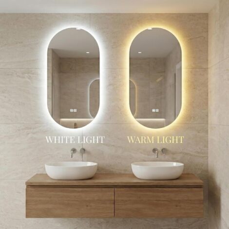 Miroir Salle De Bain Avec Éclairage 40x50 Cm : Miroirs LED Rétroéclairé