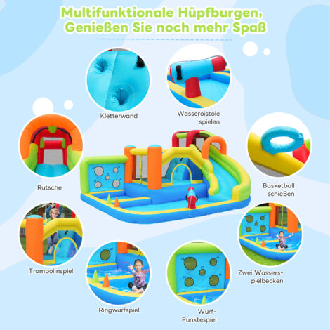 Château gonflable extérieur avec souffleur, zones de piscine,toboggan Château gonflable extérieur avec souffleur, zones de piscine,toboggan
