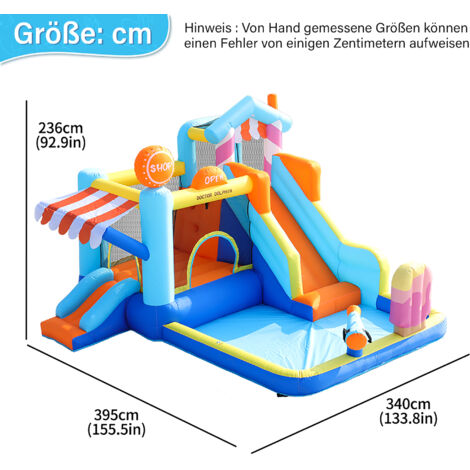 Château gonflable commercial à thème de dessin animé, château bleu en PVC, maiso