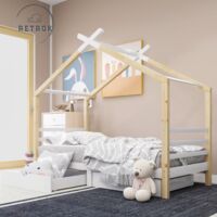 Lit cabane enfant 90x200cm – Bois massif certifié FSC – Tiroirs avec roulettes – Conception sécurisée et durable