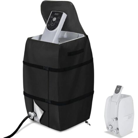 Housse de Chauffage pour Spa, 42 x 38 x 54 cm, étanche, abri pour Spa, auvent Pliable et réglable avec Cordon de Serrage et Boucle, Housse de Spa Portable avec Sangle de poignée(Noir) (1/5)