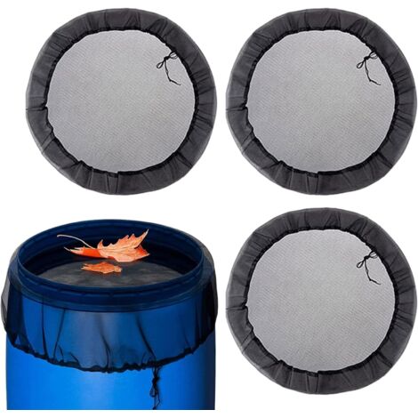 60cm Housse en maille pour baril de pluie, filet avec cordon de serrage pour seau de collecte d'eau ,Housse de barils de pluie anti-poussière pour cour, porches extérieurs, pelouses, jardins(3 article (1/5)