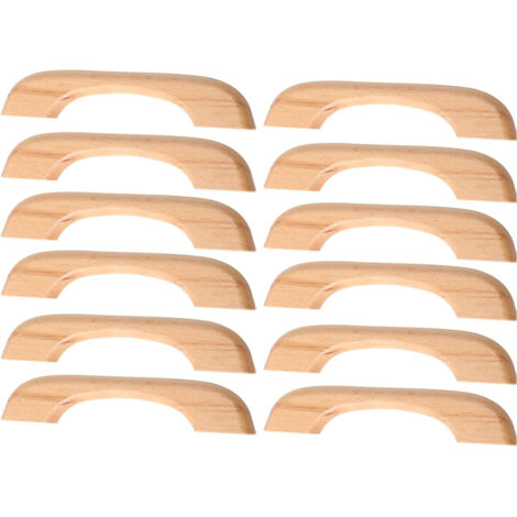 10 Pcs Poignée de Meuble en Bois Bouton de Tiroir de Porte Poignées de Placard pour Cuisine Armoire Commode (127mm Longueur Totale,Couleur Bois) (1/5)