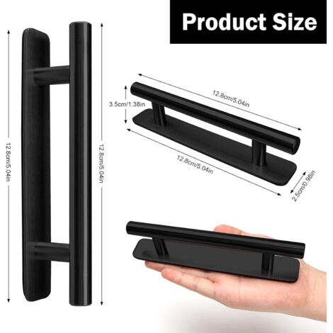 2 Pièces Poignée De Meuble Autocollante, 128 Mm Poignée De Cuisine En Acier Inoxydable Poignee De Meuble Sans Percage Pour Armoire Cuisine Porte Coulissante Porte De Balcon 89886776