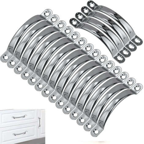 18 Pièces poignées en acier inoxydable,Poignée Meuble Cuisine,Poignee de Meuble Cuisine,pour Cuisine,Armoire,Meuble Tiroir,Salle de Bain, Chambre(Argent) (1/5)