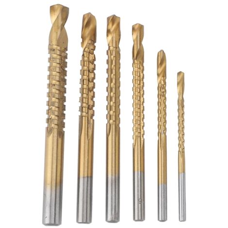 Jeu de Foret Mèche à Bois Lot de 6 Forets à Bois pour Travail du Bois de Rainurage Mèche Forage 3-8mm pour Bois PVC Planche en Plastique Rainurage Chanfreinage Bois Fin (1/4)