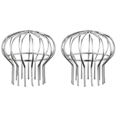 Lot de 2 protections de gouttière en acier inoxydable pour gouttière, protection contre les feuilles, la mousse, la boue et les débris (convient pour un diamètre de trou de 110 mm) (1/5)