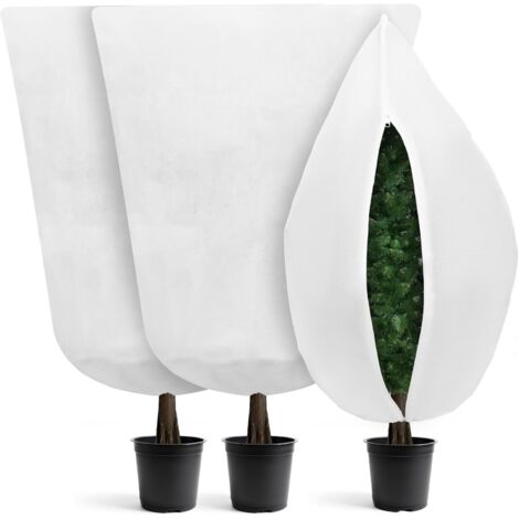 Lot de 3 Housses Hivernage Plante avec Cordon de Serrage et Zipper, Voile Hivernage Plante Extérieur, Housse de Protection pour Plantes Réutilisable Résistante, 120 x 180 cm (1/5)