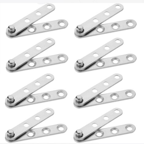 Lot De 2 Charnières Invisibles Ultra Solides Pour Lit Mural / étagère | Fabriquées En Acier Inoxydable, Montage Porte, Finition Polie, Capacité De Charge 200 Lbs, Dimensions 5.1 X 0.9 Pouces