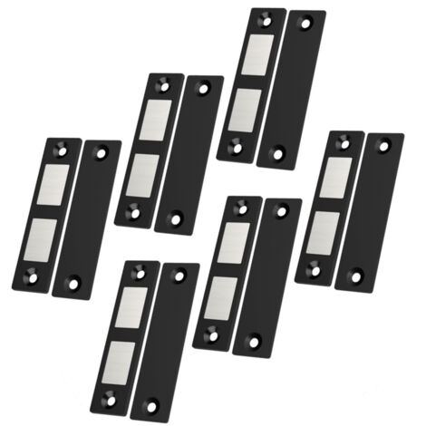 Lot de 6 Ultra Mince Aimant Porte Placard Puissant Loquet de Porte Magnétique pour Porte d'armoire, Aimant Fermeture pour Porte Coulissant Aimant Placard de Cuisine, Maison, Tiroir, Noir (1/5)