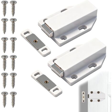 Lot de 2 Aimants Poussoir Push to Open, Loquets Magnétiques pour Portes de Placard, Tiroirs de Cuisine et Meubles, Système de Fermeture Pratique et Élégant, ﻿Installation Simple et Flexible (1/5)