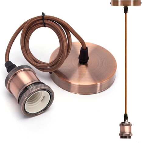 Suspension de Lampe E27 Avec Anneau à Vis, Douille de Lampe E27 Avec Câble, E27 Câble de Lampe Vintage Lampe Suspendue, Câble Lampe Suspendue E27 Douille Avec Câble 1m