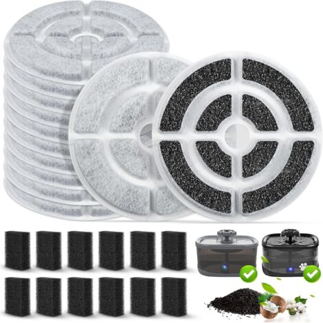 LTWHOME Lot De 24 Filtres Pour Eheim Classic 2215/350 – 6 Charbon, 6 Grossier, 12 Fin – Ø 160 Mm