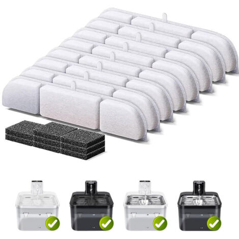 8 Filtres Pour Fontaine à Chat Philips PAW3210/02 - Charbon Actif Triple Action - Pour Eau Propre Et Fraîche
