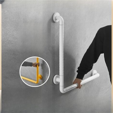 Main Courante antidérapante de Salle de Bain, Barres d'appui murales de Type L pour Douche de Toilette, pour Main Courante de sécurité sans barrière pour Personnes âgées handicapée,4060cm