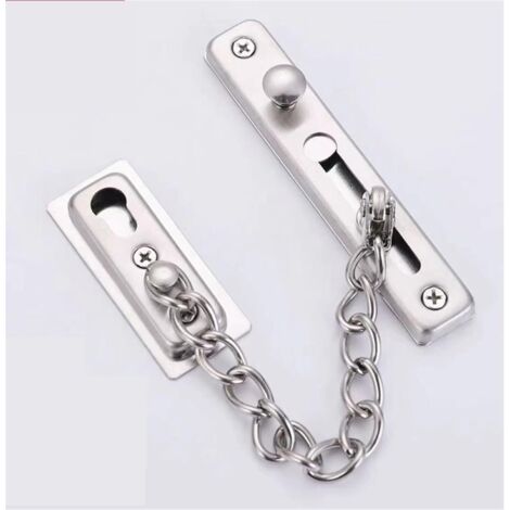 Chaîne de Sécurité Anti-Vol à Ressort pour Porte, Limiteur Étroit avec Finition Brossée en Acier Inoxydable, Fourni avec Vis pour Porte Interne (1/5)