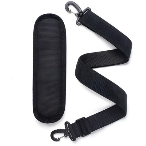 Lot de 2 Coussinets d'Épaule Amovibles et Polyvalents - Nylon Robuste Noir, 77-138cm - pour Sac à Dos, Appareil Photo, Ordinateur Portable et Guitare - Réduit la Pression et la Douleur (1/4)