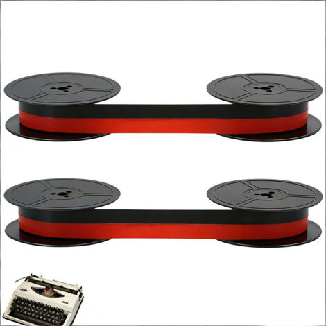 Lot de 2 Ruban de Machine à Écrire GR1, Compatible avec Manuelle à Double Bobine GR4 GR1 Groupe 4, Couleur Rouge et Noir