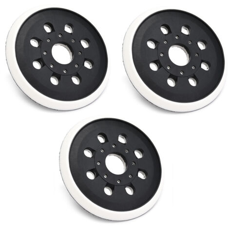 3 Pièces Plateau de Ponçage 125 mm pour Bosch PEX 220 A – 8 Trous Auto-Agrippants (1/5)