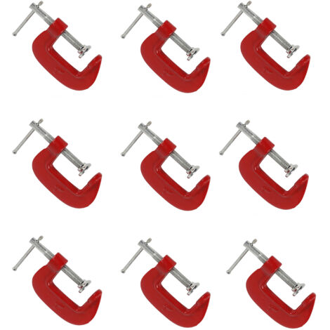 Jeu 9 Serre-Joints G Légers Rouges – Ouverture Mâchoire 2,5 cm – Menuiserie, Soudage, Auto (1/4)