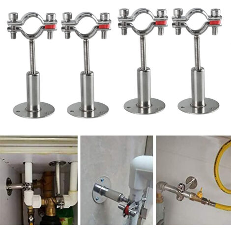 4 Colliers Serrage Acier – Support Tuyau Réglable Montage Mural – Diamètre 15-19 mm (1/4)