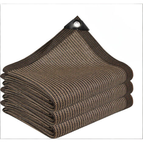Filet d’Ombrage – Anti-UV, Toile Solaire avec Œillets Métalliques, 90% d’Ombrage – pour Jardin, Serre, Pergola, Terrasse – Marron, 3 x 3 m (1/5)