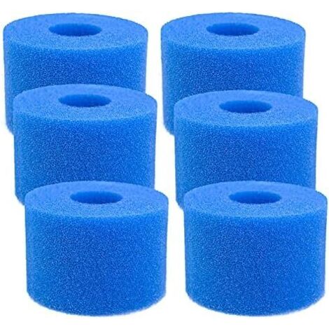 ZOLGINAH Éponge Filtrante Type S1 Filtres de Piscine en Mousse, 6 pièces Cartouche Filtrante RéUtilisable et Lavable pour Intex Type S1 pour Piscine, Aquarium, Jacuzzi Spa