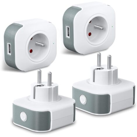 ZOLGINAH Prise connectée alexa 16A USB prise Compatible avec Alexa et Google Home Programmable avec Contrôle à Distance, Contrôle Vocal et Fonction de Temps (501-4Pack) (1/5)