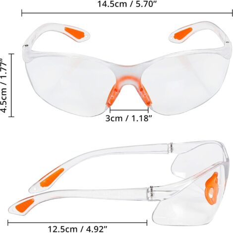 ZOLGINAH Lot de 18 Lunettes de Sécurité Transparentes - Lunettes de Protection Avec Verres en Plastique, Pont-de-Nez et Embouts de Branches en Caoutchouc pour plus de Confort - Lunette Transparente PP (1/5)