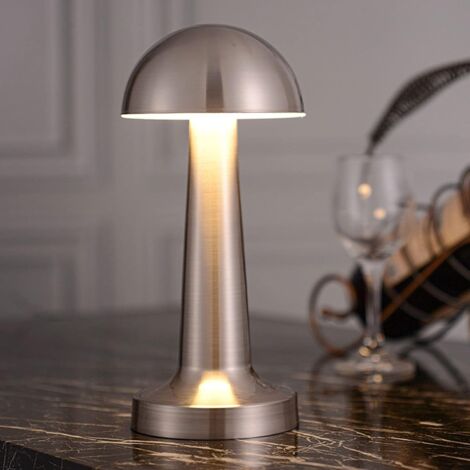 ZOLGINAH Bar Led Lampe De Table, Usb Rechargeable Sans Fil Contrôle Tactile Gradable Lampe De Bureau, Pour Hôtel Restaurant En Train De Lire Chevet Café Boutique Lumières De La Nuit,Argent [Classe éne (1/5)