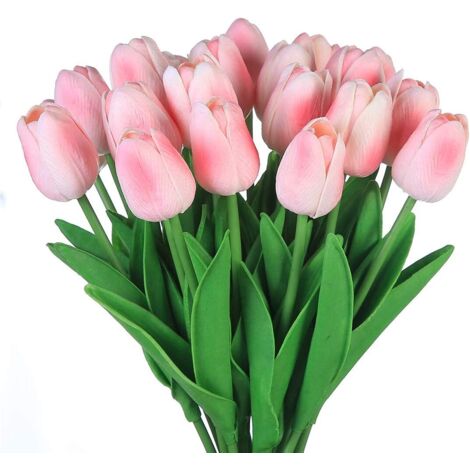 ZOLGINAH Fleur Artificielle Tulipe Fausse Fleur Matériel De Latex Vrai Toucher De Mariage Chambre La Famille Hôtel Fête Intérieur Salle d'étude Bricolage Décoration (1/5)