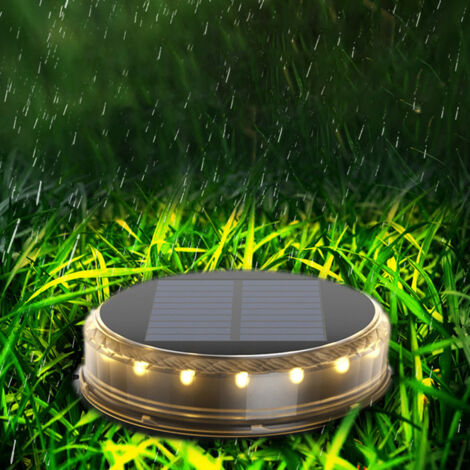 ZOLGINAH Lot de 1 Lumiére Solaire Extérieur Blanc chaud 2500K Etanche IP65 Lampe Solaire Spot Encastrable Pour Chemin Jardin Terrace Cour Pelous (1/4)