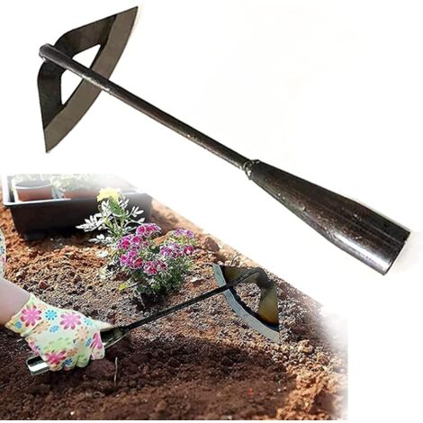 ZOLGINAH Râteau De Jardin Houe Creuse, Outil De Plantation De Jardin Houe Creuse, Scarificateur De Sol Portable Houe De Jardin, Houe Creuse Tout en Acier Trempé (1/5)