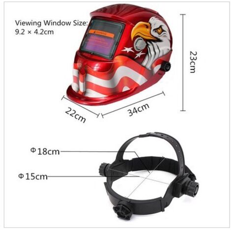 ZOLGINAH Casque de Soudure Automatique - Masque de Soudure avec 2 Lentilles et 2 Capteurs de filtre à ombre réglables DIN9-13 pour le soudage à l'arc de MIG TIG MAG [Classe énergétique A+++] (1/5)