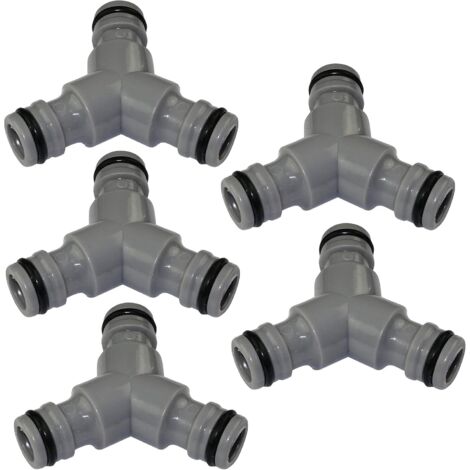 ZOLGINAH C47466 - Lot de 5 Connecteurs raccords 1/2'' à 3 Voies en Y pour Tuyau d'arrosage - séparateur/Adaptateur Rapide pour 3 tuyaux d'irrigation - en Plastique ABS (1/5)