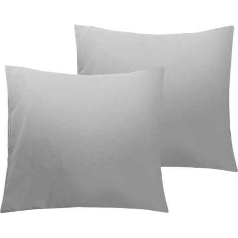ZOLGINAH Lot de 2 Taies d'oreiller en Microfibre avec Fermeture éclair, Taie d’Oreiller Facile à Laver et Super Doux, 50x70cm, Gris Argent (1/5)