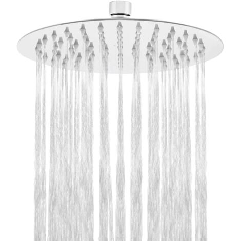 ZOLGINAH Tête de Douche Pluie en Acier Inoxydable Pomme de Douche avec Buses Anti-calcaire de 8 pouces/20cm Finition Chrome Poli (Miroir), Format Rond. (1/5)