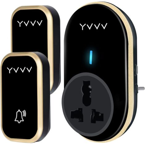 ZOLGINAH Sonnette sans Fil, YVVV Sonnettes Extérieure étanche sans Pile, étanche Prises Sonnette de Porte sans Fil, 45 Mélodies, Sonnette de Porte avec Fonction de Mémorisation des Mélodies (1/5)