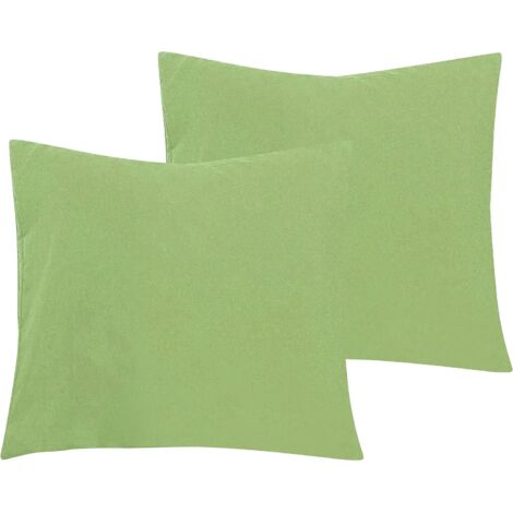 ZOLGINAH Lot de 2 Taies d'oreiller en Microfibre avec Fermeture éclair, Taie d’Oreiller Facile à Laver et Super Doux, 50x90cm, Vert Cendré (1/5)