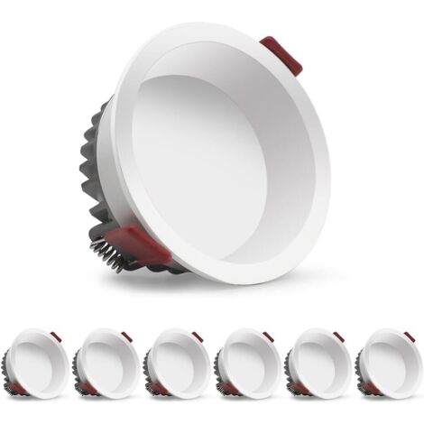 ZOLGINAH LED Encastrable Spot, 5W 6 Pack 500LM = 50W Incandescence, IP44, Blanc Froid 6000K, AC 220-240V,Découpe 70-80mm,Rond Plafond Encastré pour Salle de Bain,Cuisine,Salon,Couloir(Blanc) (1/5)