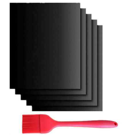 ZOLGINAH Tapis de Cuisson Barbecue 33 x40 cm, 5 Pièces Gaz/ Electrique /Charbon BBQ Tapis four Non Stick Four en Téflon, Réutilisable, Nettoyage Facile et Anti-adhérent, Peut être coupé (1/5)