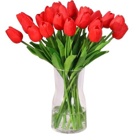 ZOLGINAH Fleur Artificielle Tulipe Fausse Fleur Matériel De Latex Vrai Toucher De Mariage Chambre La Famille Hôtel Fête Intérieur Salle d'étude Bricolage Décoration (1/5)
