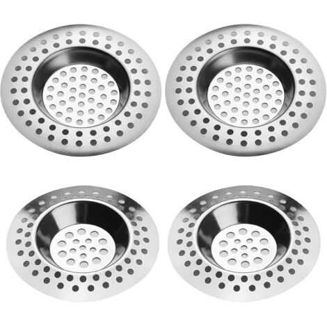 ZOLGINAH Filtre à Évier en Acier Inoxydable Lot de 4 filtres de drainage, passoire de drainage, bouchon d'évier pour douche, salle de bain ou cuisine Filtre de Vidange pour Evier Lavabo Baignoire (1/5)
