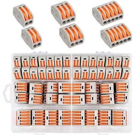 ZOLGINAH Connecteur de Fil Compact ,60pcs Borne de Connexion,Connecteur d'écrou de levier Conducteur Compact Fil Connecteurs 30pcs 2 Entrées, 20pcs 3 Entrées,10pcs 5 Entrées (1/5)
