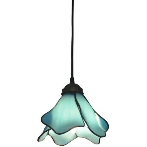 ZOLGINAH Prix d'usine Européenne Tiffany E27 Suspension Romantique Lustre Méditerranéen Hauteur Réglable Lampe Suspendue En Verre Bleu Salle À Manger Chambre D'enfants Lumière Salon Bureau Couloir Mai (1/5)