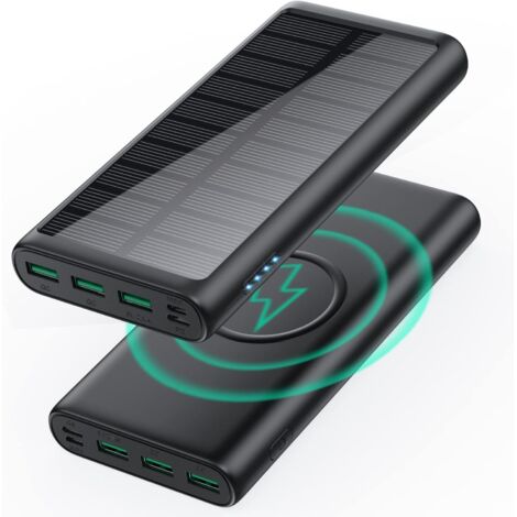 ZOLGINAH Batterie Externe 30800mAh Power Bank USB C Charge Rapide avec 5 Sorties, PD 25W QC4.0 Chargeur Portable, IP65 Imperméable Chargeur Solaire pour iPhone 12 13 11 Pro Samsung Huawei et Autres (1/5)