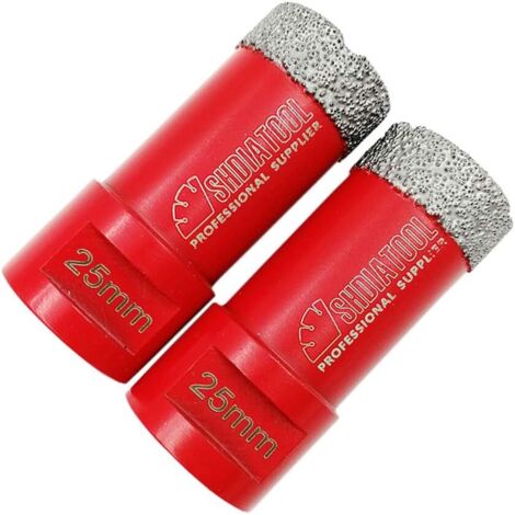 Ineasicer Forets Diamant 2 Pièces 25mm Trépans de Forage avec Filetage M14 pour Perçage à sec en Porcelaine Carrelage Granit Marbre